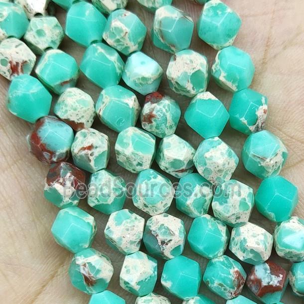 Synthetic Snakeskin Jasper Beads Green Starcut Round