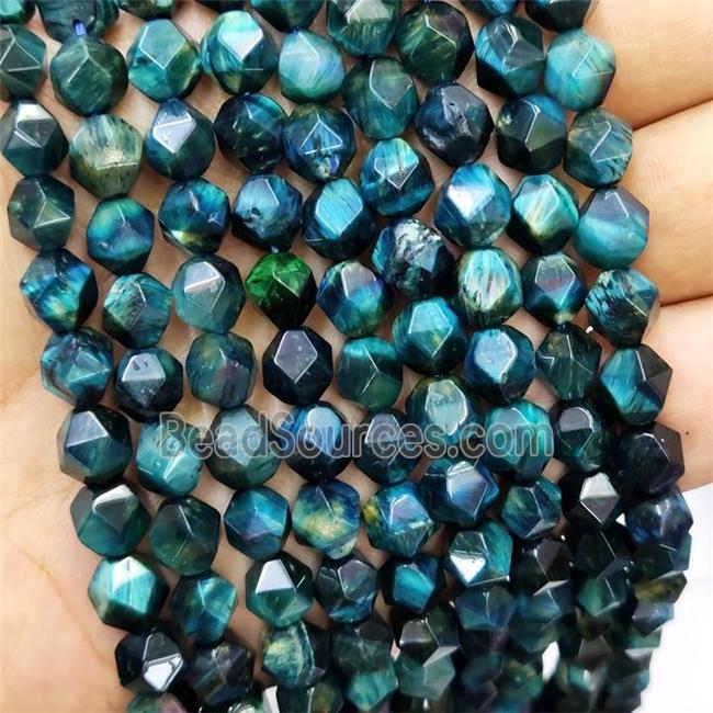 Blue Tiger Eye Stone Beads Cut Round