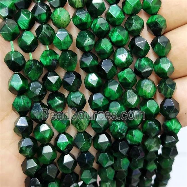 Green Tiger Eye Stone Beads Starcut Round