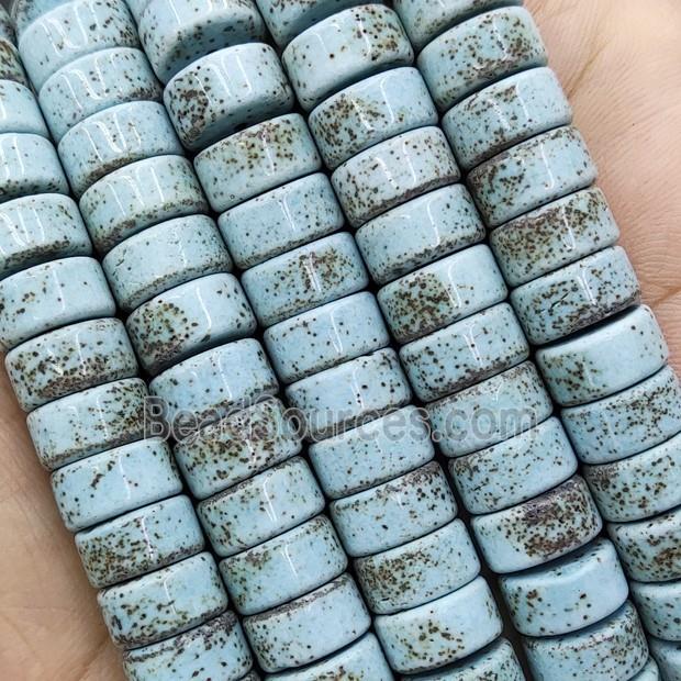 Natural Bodhi Tuquoise Heishi Spacer Beads Blue