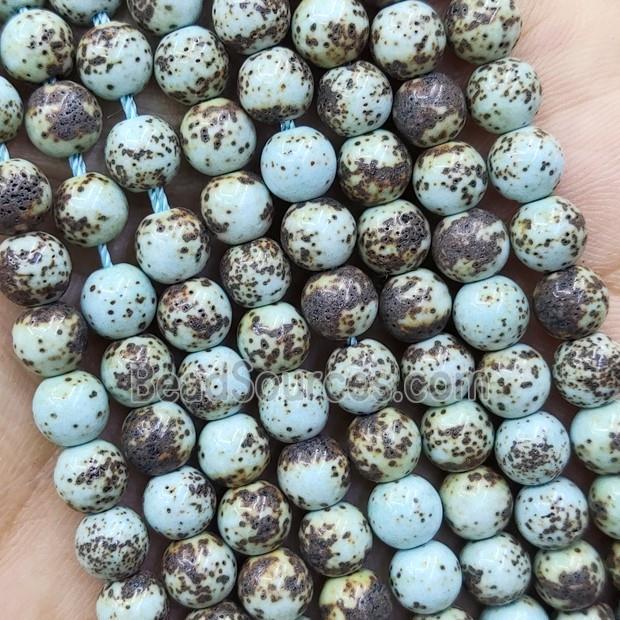 Natural Bodhi Tuquoise Beads Smooth Round Blue B-Grade