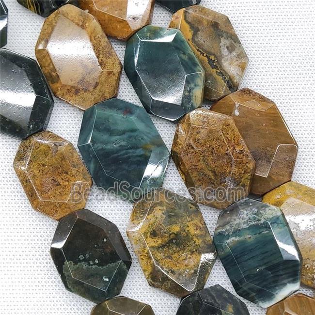 Ocean Agate Beads Faceted Slice