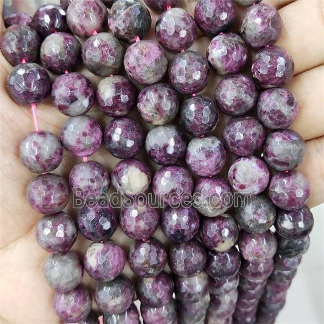 Plum Blossom Tourmaline Beads Faceted Round