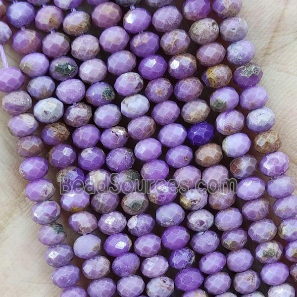 Purple Lepidolite Beads Faceted Rondelle