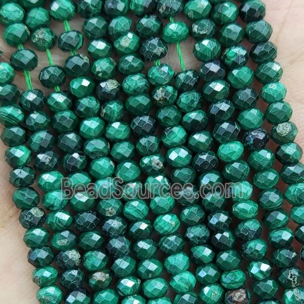 Natural Malachite Beads Green Faceted Rondelle