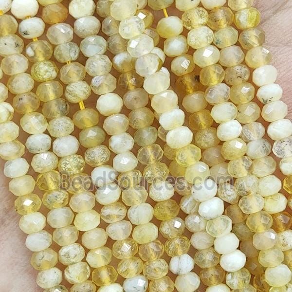 Natural Yellow Opal Beads Faceted Rondelle