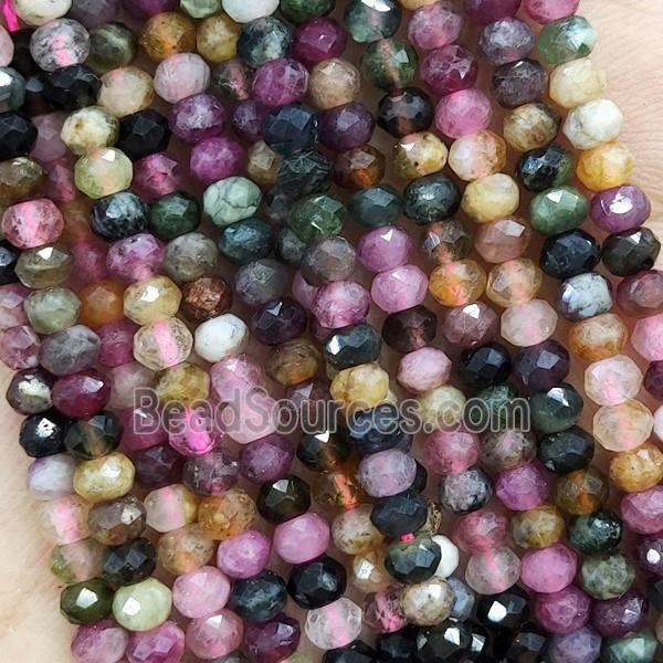 Multicolor Tourmaline Beads Faceted Rondelle