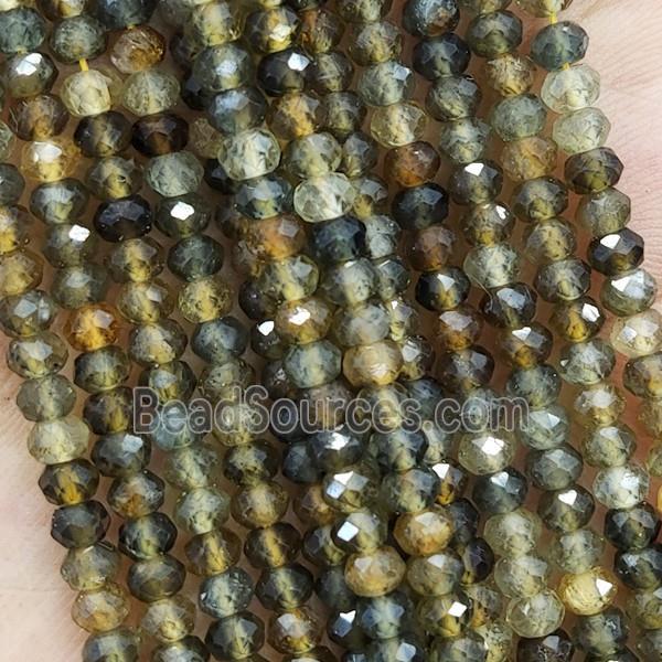 Natural Green Tourmaline Beads Faceted Rondelle