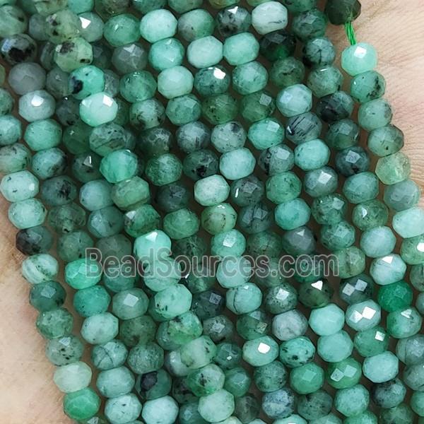 Natural Emerald Beads AA-Grade Green Faceted Rondelle