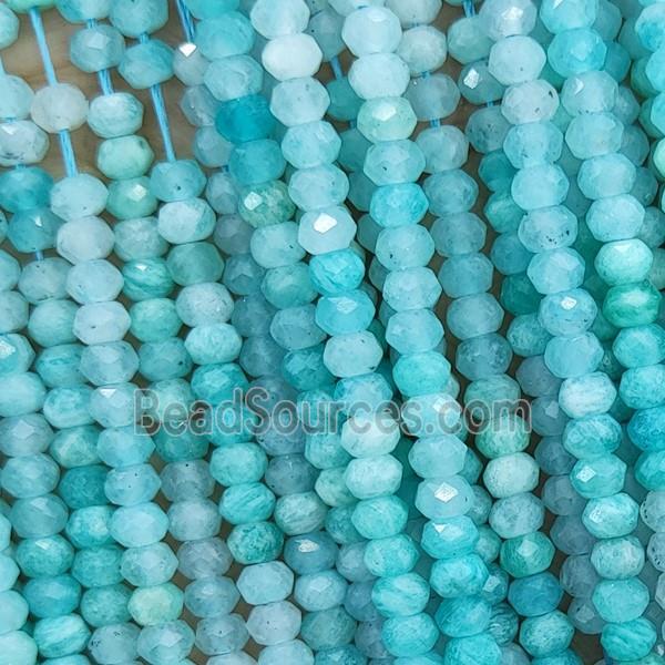 Green Amazonite Beads A-Grade Faceted Rondelle