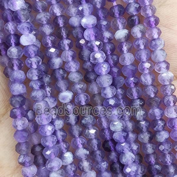 Natural Amethyst Beads Purple Faceted Rondelle