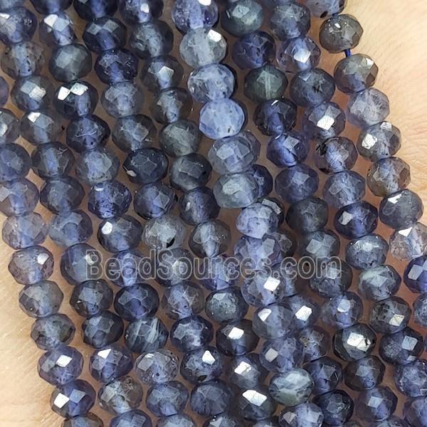 Natural Iolite Beads A-Grade Faceted Rondelle