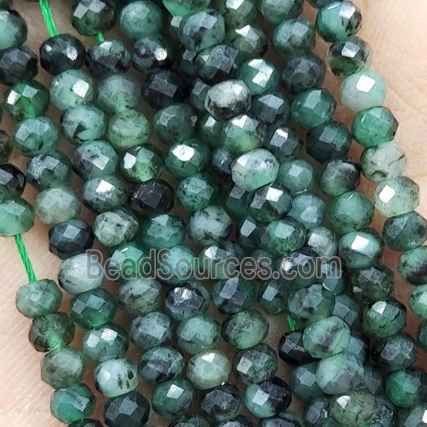 Natural Emerald Beads Tiny Green Faceted Rondelle