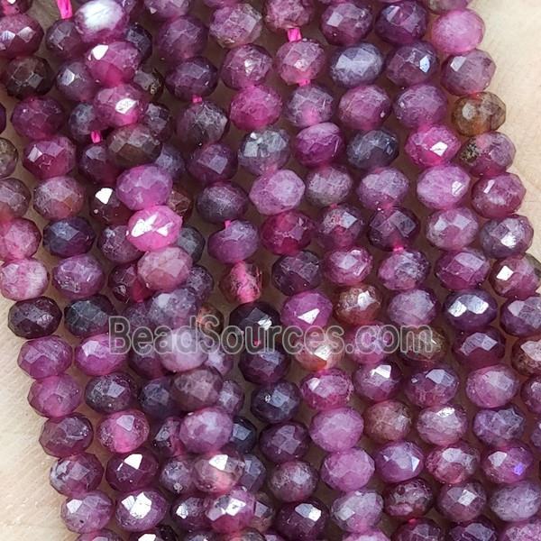 Pink Tourmaline Beads Faceted Rondelle Tiny