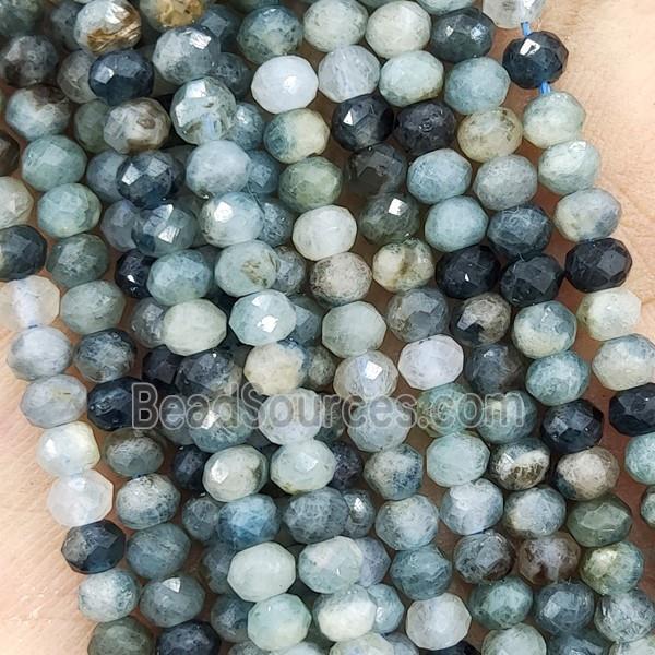 Natural Blue Tourmaline Seed Beads Faceted Rondelle