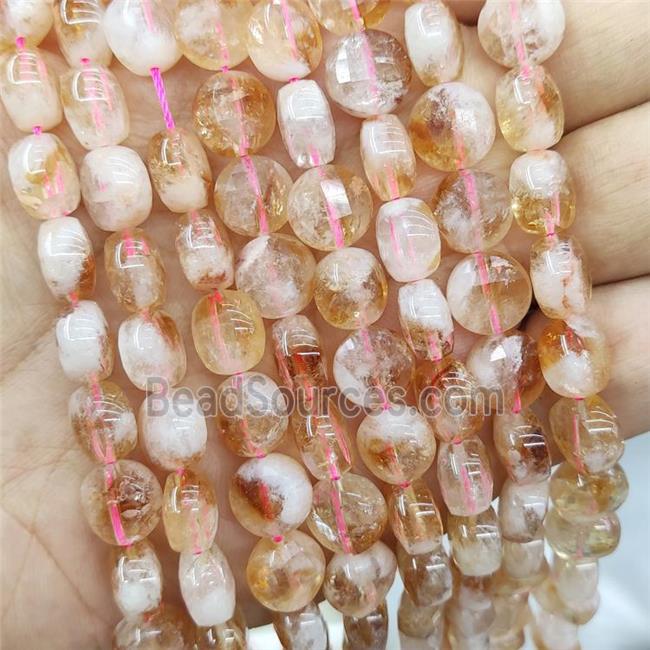 Natural Citrine Beads Faceted Coin B-Grade Yellow