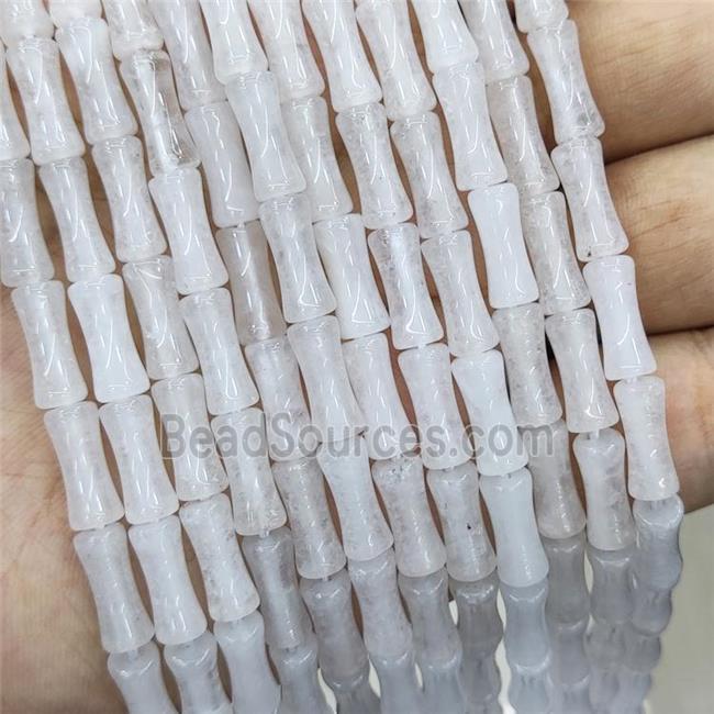 White Jade Bamboo Beads