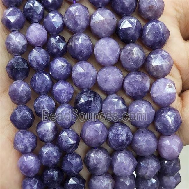 Purple Lepidolite Beads Cut Round