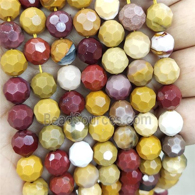 Natural Mookaite Beads Multicolor Faceted Round