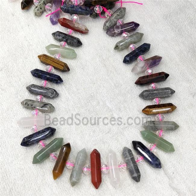 Mix Gemstone Bullet Beads