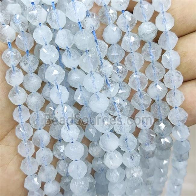 Natural Aquamarine Beads Blue Cut Round