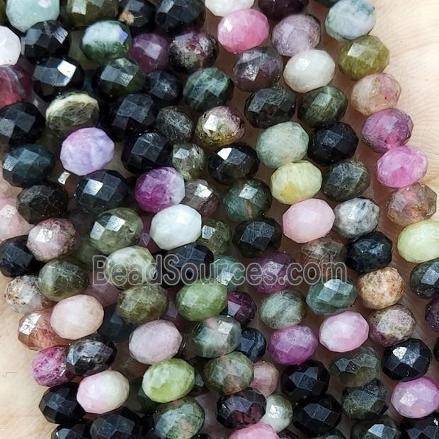 Multicolor Tourmaline Beads Faceted Rondelle