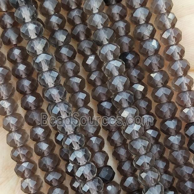 Smoky Quartz Beads Faceted Rondelle