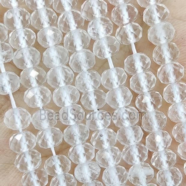 Natural Clear Quartz Beads Faceted Rondelle