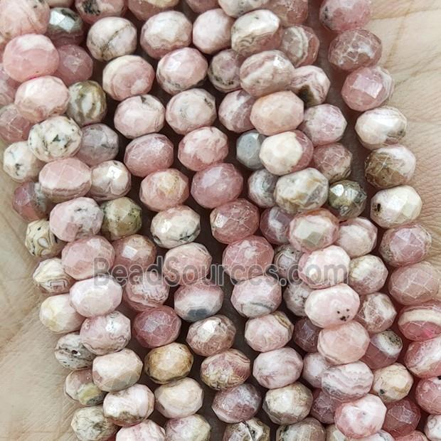 Natural Argentina Rhodochrosite Pink Faceted Rondelle