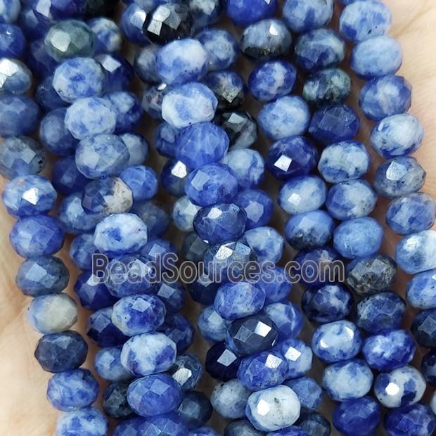 Natural Blue Sodalite Beads Faceted Rondelle