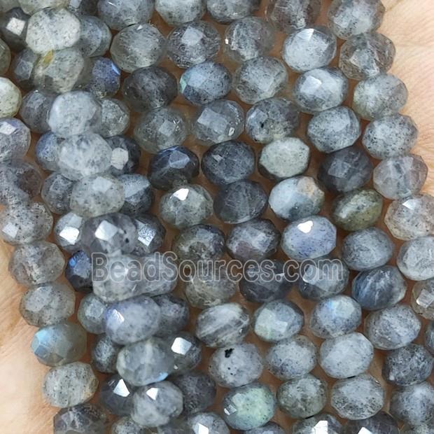 Natural Labradorite Beads Faceted Rondelle