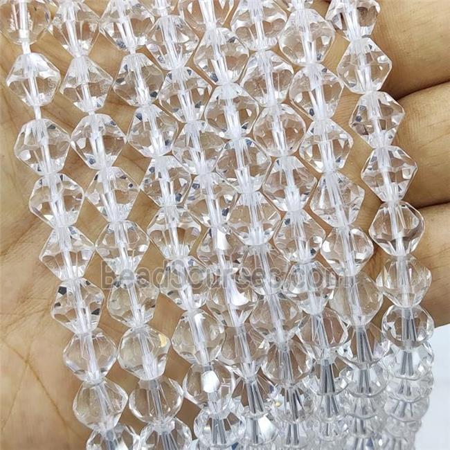 Natural Clear Quartz Bicone Beads