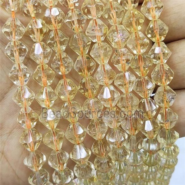 Natural Citrine Beads Yellow Bicone