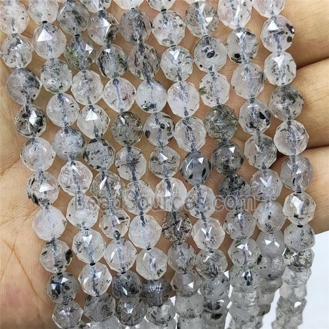 Natural Super7 Quartz Beads Black Bicone