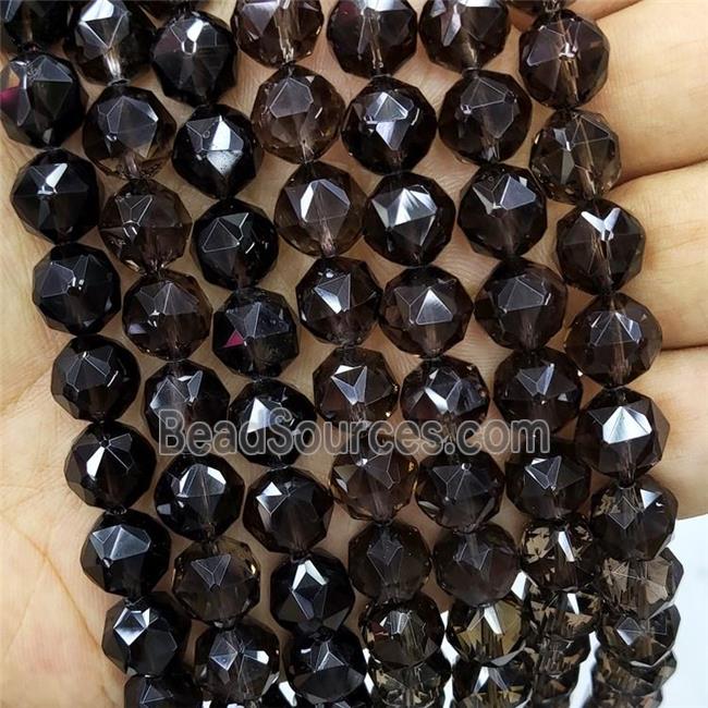 Natural Smoky Quartz Beads Cut Round