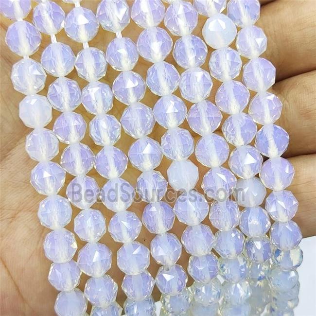 Natural White Opalite Beads Round Cut