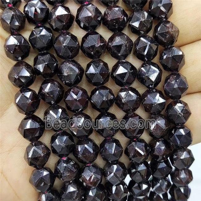 Natural Garnet Beads Darkred Cut Round