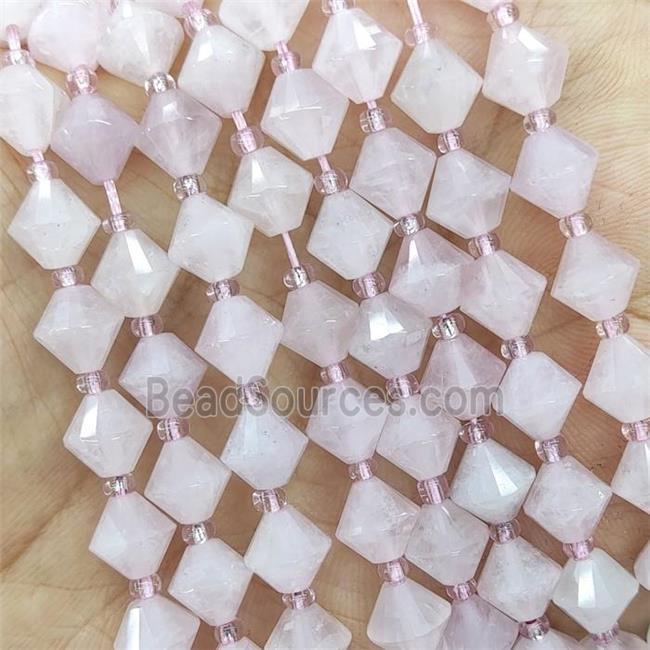 Rose Quartz Beads Bicone