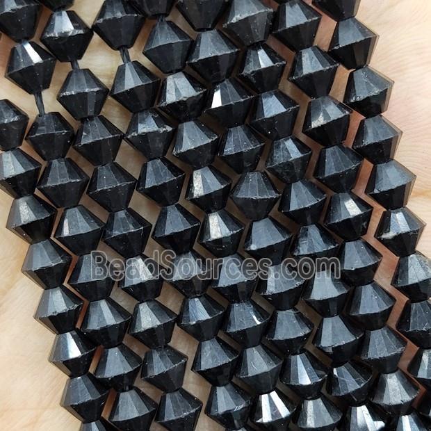 Black Tourmaline Bicone Beads