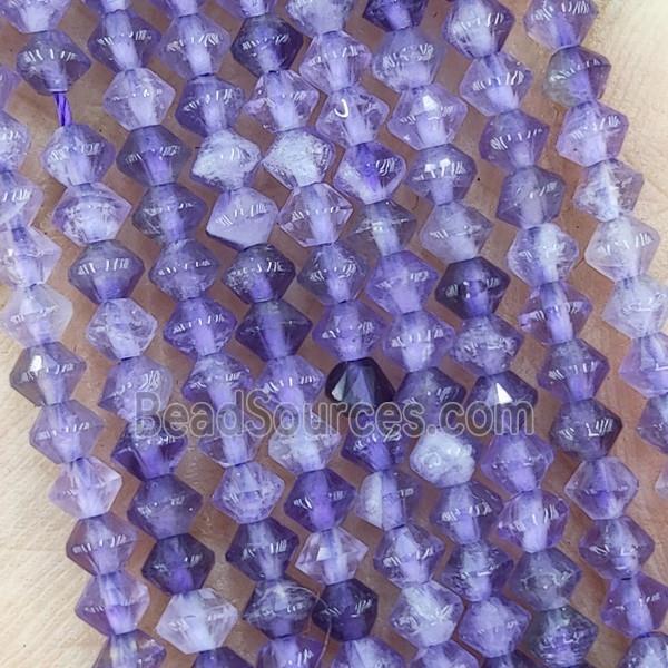 Natural Amethyst Beads Purple Bicone