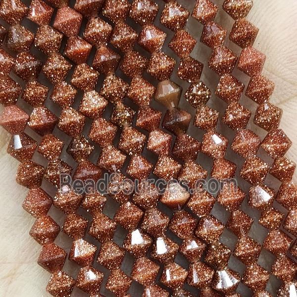 Gold Sandstone Beads Bicone