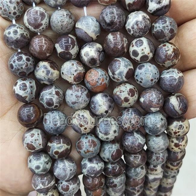 Natural Ocean Jasper Beads Coffee Asteroid Smooth Round