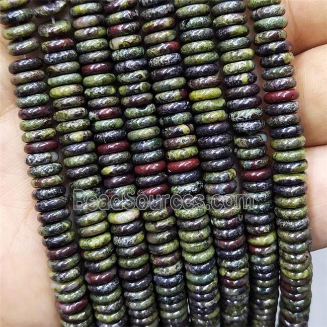 African Bloodstone Heishi Beads Green