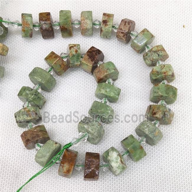 Green Opal Heishi Beads Cut