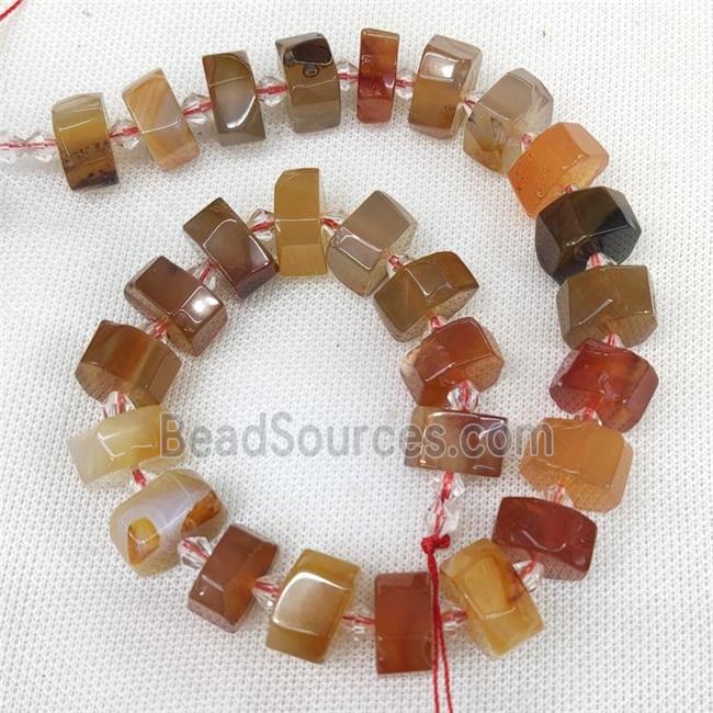 Natural Carnelian Agate Heishi Beads Red Cut