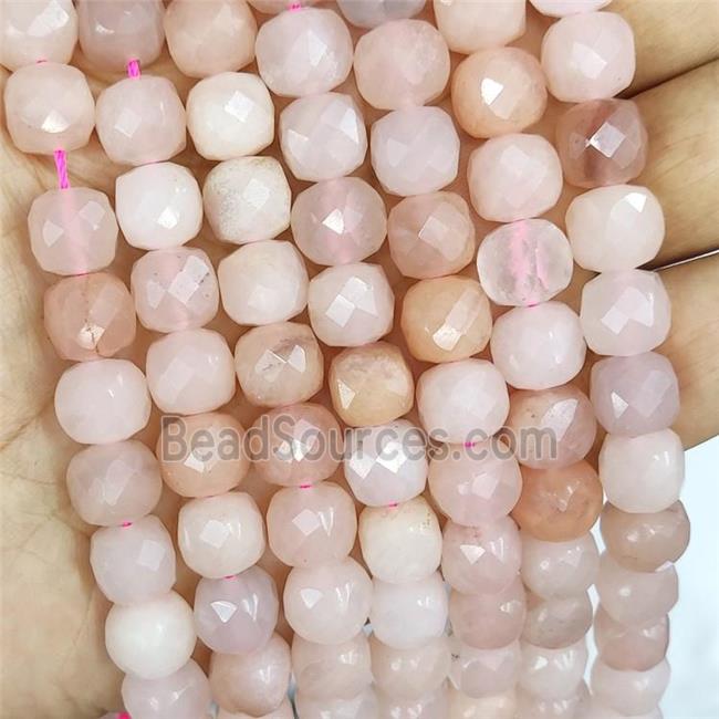 Natural Pink Aventurine Beads Faceted Cube