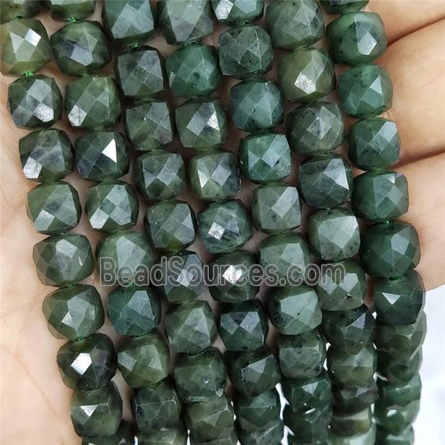 Natural Cadian Chrysoprase Beads Green Faceted Cube