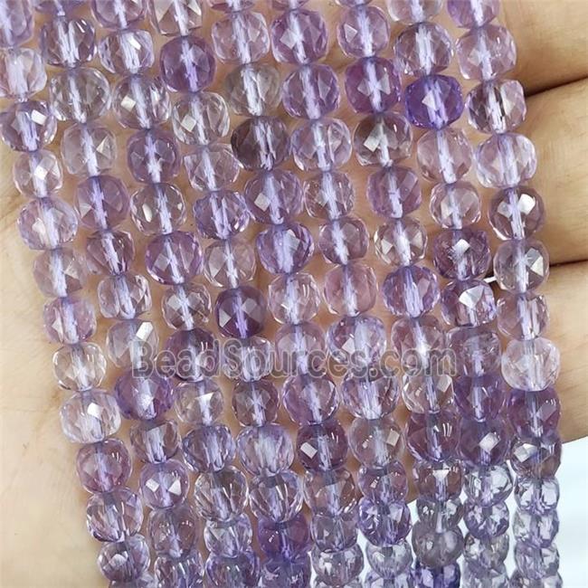 Natural Amethyst Beads Lt.purple Faceted Cube