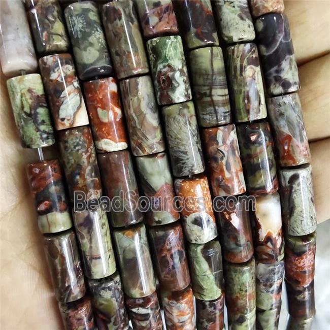 Natural Ocean Jasper Beads Tube Multicolor