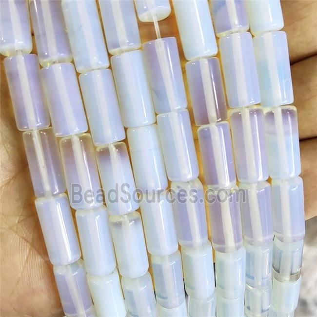 Natural White Opalite Tube Beads